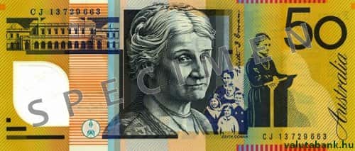 50 dolláros címlet hátulja - Ausztrál dollár bankjegy - AUD