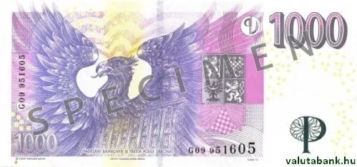 1000 Kč bankjegy hátlap
