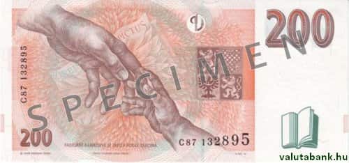 200 koronás címlet hátulja - Cseh korona bankjegy - CZK