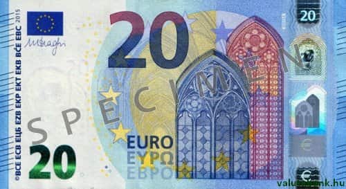 20 eurós címlet eleje - Euro bankjegy - EUR