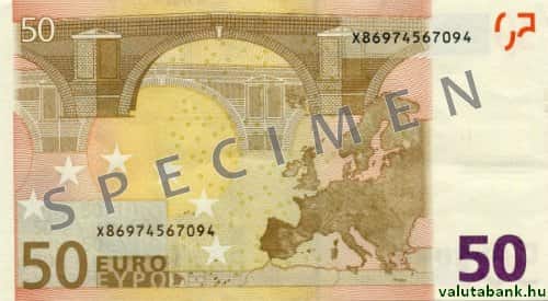 50 eurós címlet hátulja - Euro bankjegy - EUR