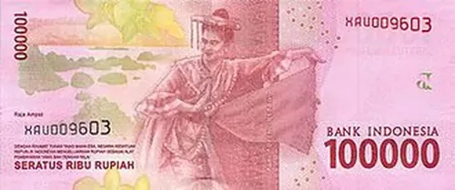 100000 Rp bankjegy hátlap