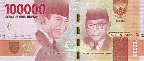 100000 Rp bankjegy