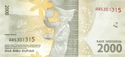 2000 Rp bankjegy hátlap