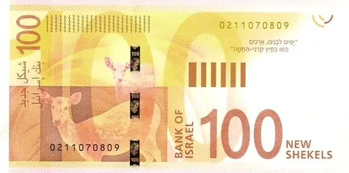 100 ₪ bankjegy hátlap