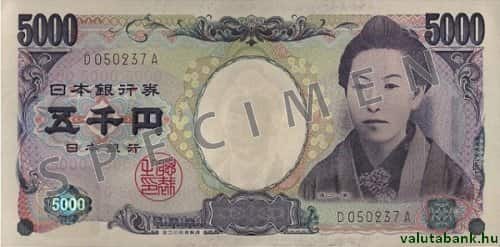 5000 jenes címlet eleje - Japán yen bankjegy - JPY