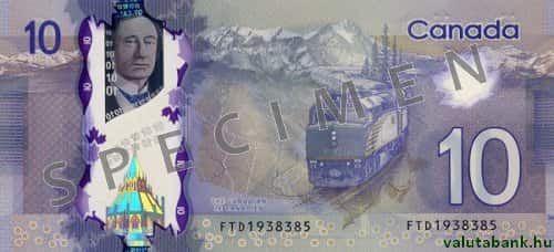 10 dolláros címlet hátulja - Kanadai dollár bankjegy - CAD