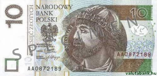 10 zlotyis címlet eleje - Lengyel zloty bankjegy - PLN