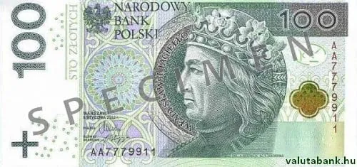 100 zł bankjegy