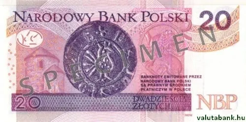 20 zł bankjegy hátlap
