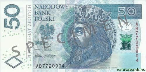 50 zlotyis címlet eleje - Lengyel zloty bankjegy - PLN