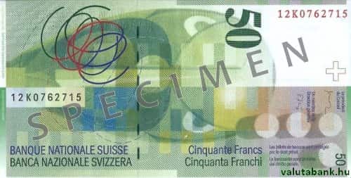 50 frankos címlet hátulja - Svájci frank bankjegy - CHF