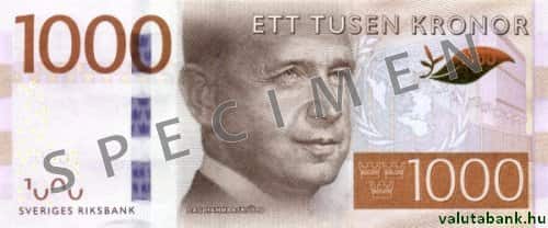 1000 koronás címlet eleje - Svéd korona bankjegy - SEK