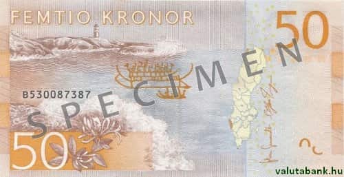 50 koronás címlet hátulja - Svéd korona bankjegy - SEK