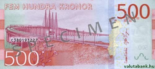 500 koronás címlet hátulja - Svéd korona bankjegy - SEK