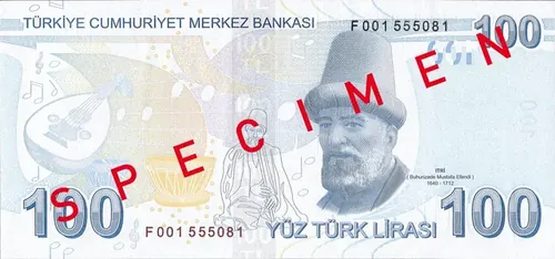 100 ₺ bankjegy hátlap