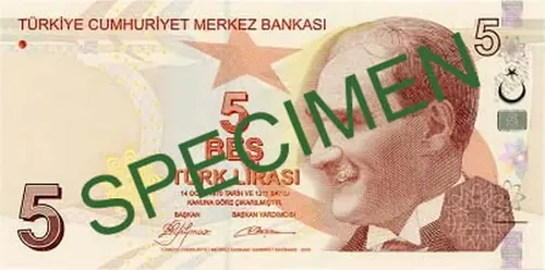 5 ₺ bankjegy