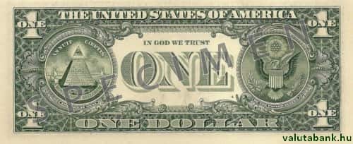 1 dolláros címlet hátulja - USA dollár bankjegy - USD