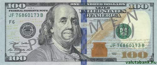 100 dolláros címlet eleje - USA dollár bankjegy - USD